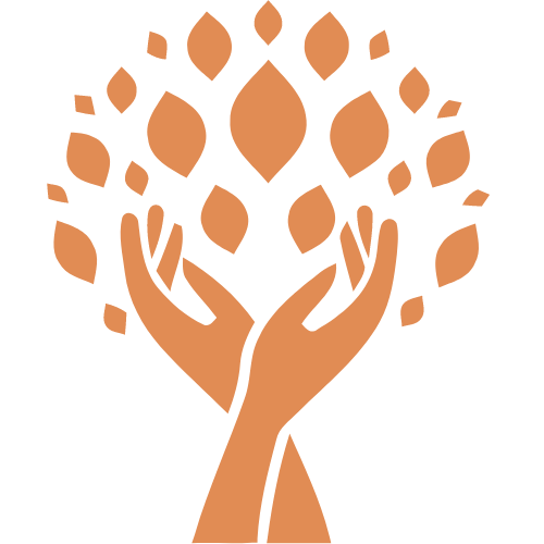 The remote energy healing logo. 2 hands holding up energy.